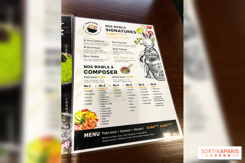 Matcha Ochaya , le café-restaurant de bubble tea de Paris - République - menu - carte