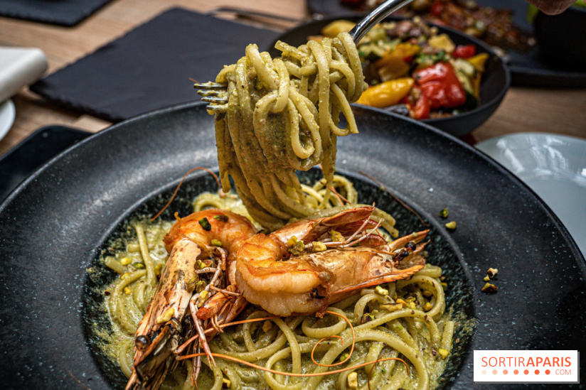 La Vela, le restaurant italien - méditerranéen de Boulogne - - pâtes - linguine - la vela - gambas