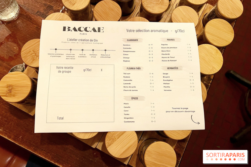 Atelier création de gin à la distillerie Baccae