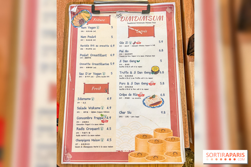 Dimdimsum Paris, le restaurant de vapeurs - menu - carte