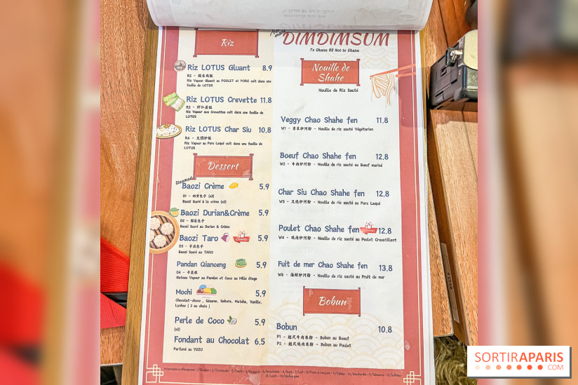 Dimdimsum Paris, le restaurant de vapeurs - menu - carte
