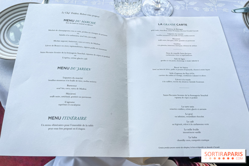 Grande Cascade restaurant 16e - Bois de Boulogne - carte - menu