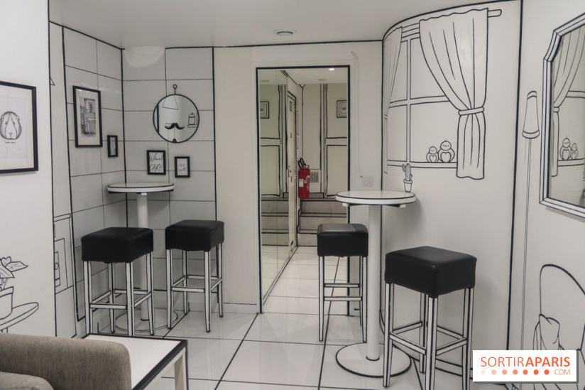 2D atelier, le salon de thé en noir et blanc