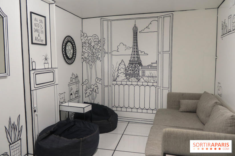 2D atelier, le salon de thé en noir et blanc