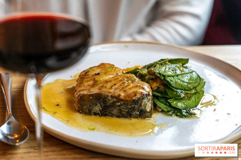 Ambos restaurant Paris - Cristina et Pierre Chomet- cabillaud de ligne - butternut - épinards