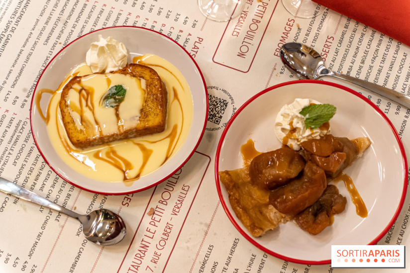 Petit Bouillon Versailles - restaurant près du Château de Versailles - desserts - tarte tatin, pain perdu