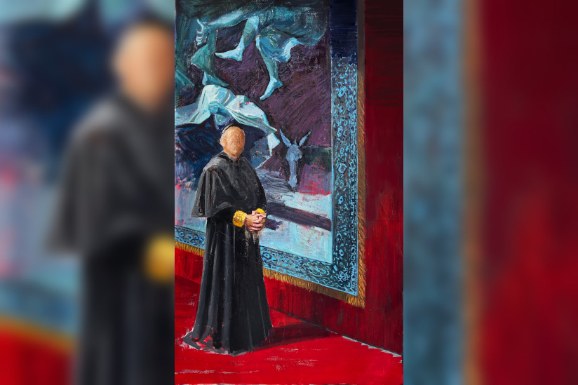 Trouble, l'exposition intriguante au Patronage Laïque Jules Vallès ! - LU Hang L Âne  225 cm x 145 cm   Huile sur toile   2022 