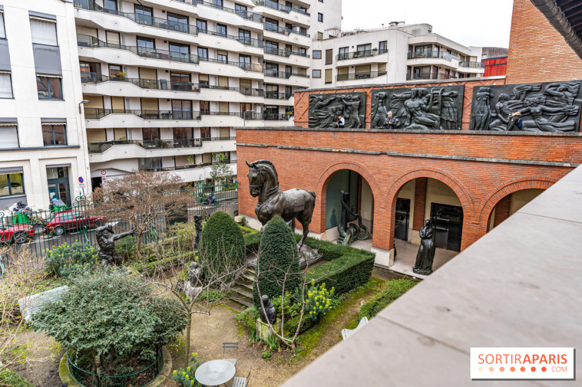 Musée Bourdelle rénové -  vue terrasse Rhodia - jardin