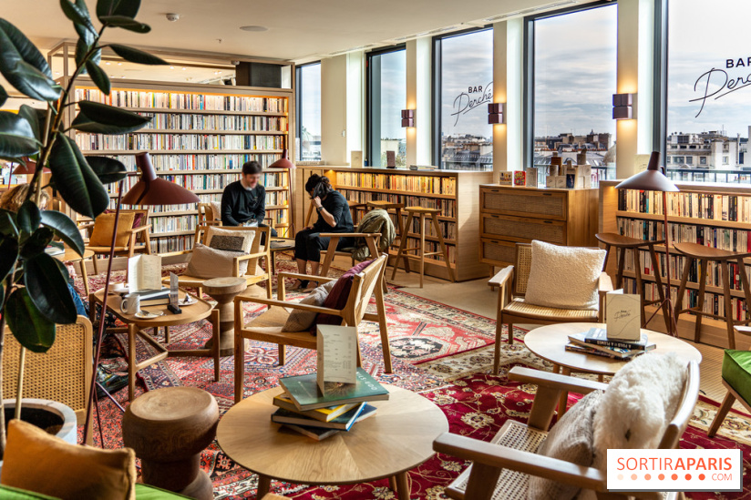 Bar Perché, café littéraire - terrasse du Printemps Haussmann  -  A7C6630 HDR