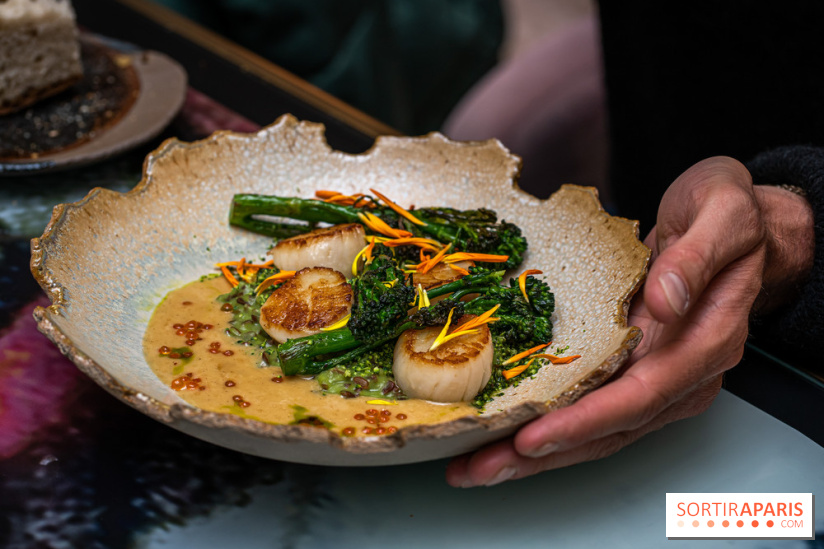 Rivages restaurant du Scribe par Martin Simolka -  saint-jacques de normandie - brocolettis - riz camargue