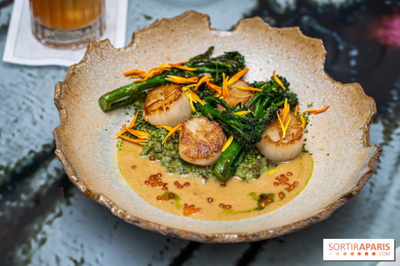 Rivages restaurant du Scribe par Martin Simolka -  saint-jacques de normandie - brocolettis - riz camargue