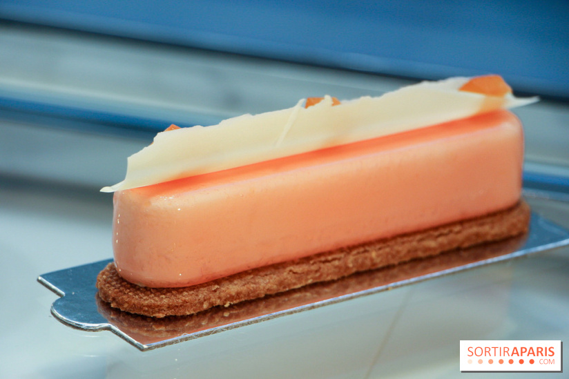 Butterfly Pâtisserie de Matthieu Carlin à l'Hôtel de Crillon - Finger Mousse de Fromage blanc et cœur de Pamplemousse rose