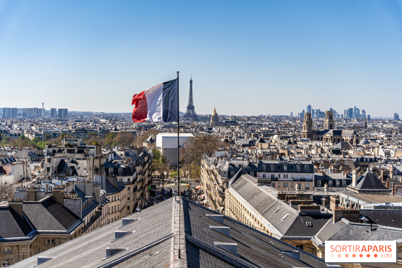 Le panorama du Panthéon - l'une des plus belles vues de Paris à 360° - vue paris - Tour Eiffel - drapeau