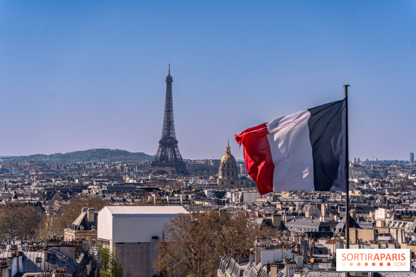 Le panorama du Panthéon - l'une des plus belles vues de Paris à 360° - Tour Eiffel - drapeau