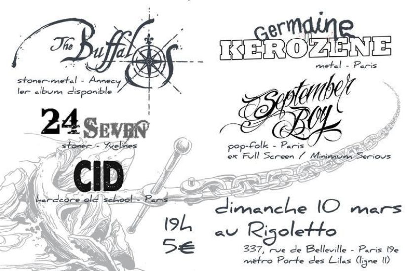 The Buffalos + Germaine Kerozene + September Boy + 24 Seven + CID