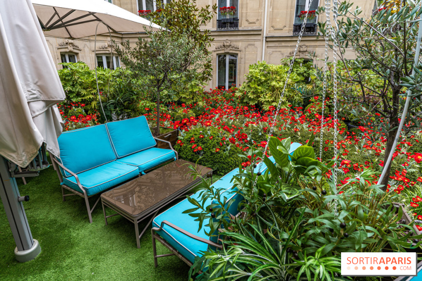 La terrasse cachée du Joy à l'Hôtel Fouquet's 2023 : le jardin de coquelicots -  A7C2761