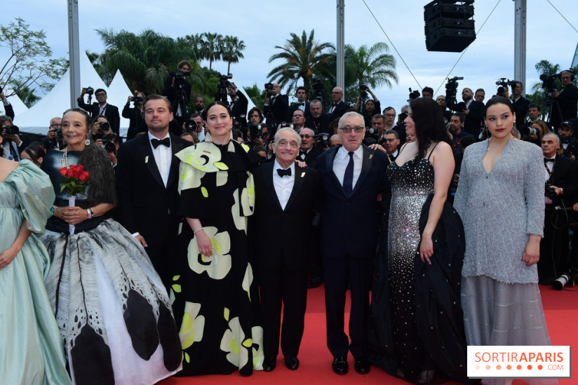 ©Rachid Bellak -  Tantoo Cardinal, Leonardo DiCaprio, Lily Gladstone, Martin Scorsese, Robert De Niro, Cara Jade Myers et Janae Collins