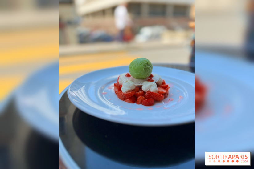 Le Louis Vins - Dessert fraise glace persil