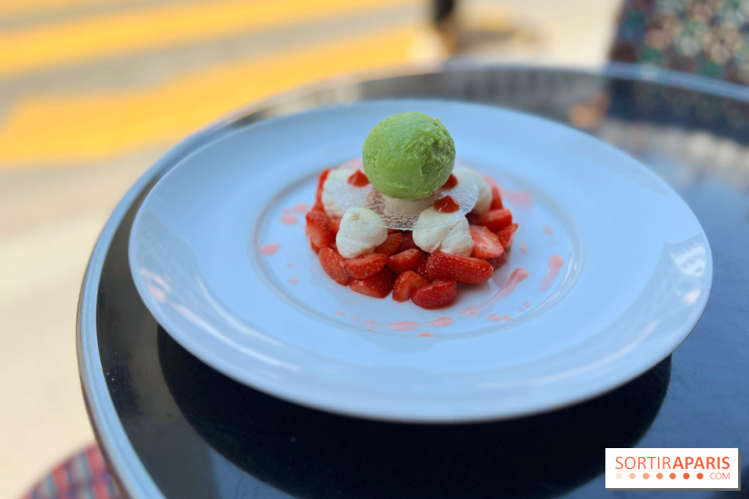 Le Louis Vins - Dessert fraise glace persil