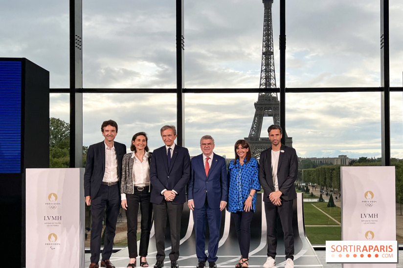LVMH - Partenaire Premium des Jeux Olympiques et Paralympiques de Paris 2024 - Antoine Arnault, Bernard Arnault, Anna Hidalgo et
