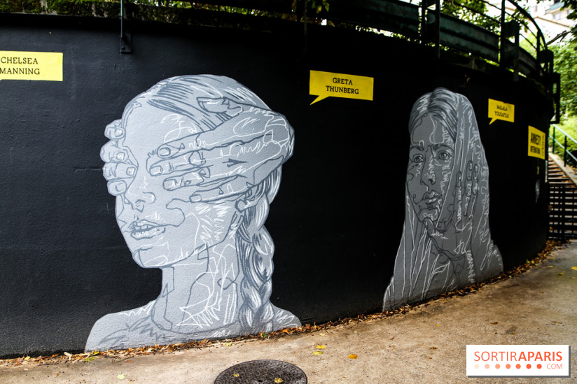 Mur des droits humains à Paris, nos photos