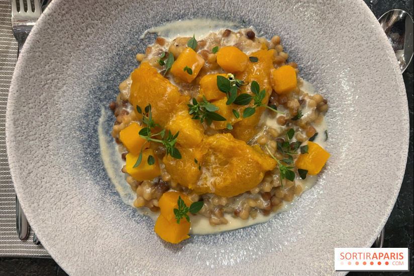 Ma Dame, le restaurant de l'hôtel Marignan Champs-Elysées - Risotto fregola sarda butternut