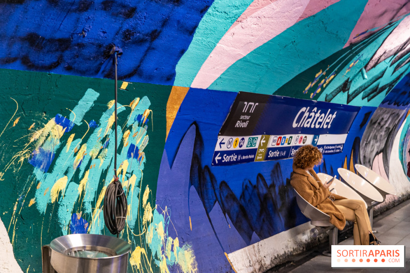 La station de Métro Châtelet re-décoré par des street-artistes