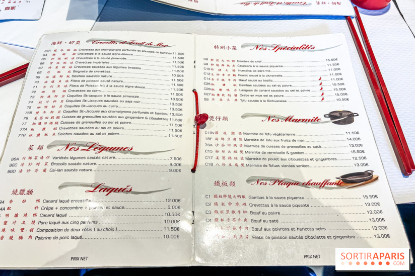 New Hao Khoan, le restaurant chinois et vietnamien, valeur sûre du 13e - menu - carte