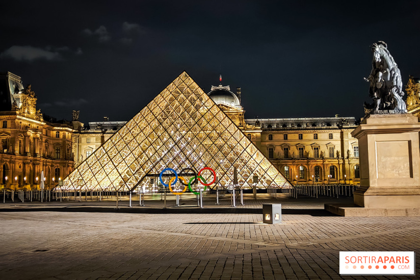 The Louvre Pyramid on the fourteenth day of the 2024 Paris Olympic🕦