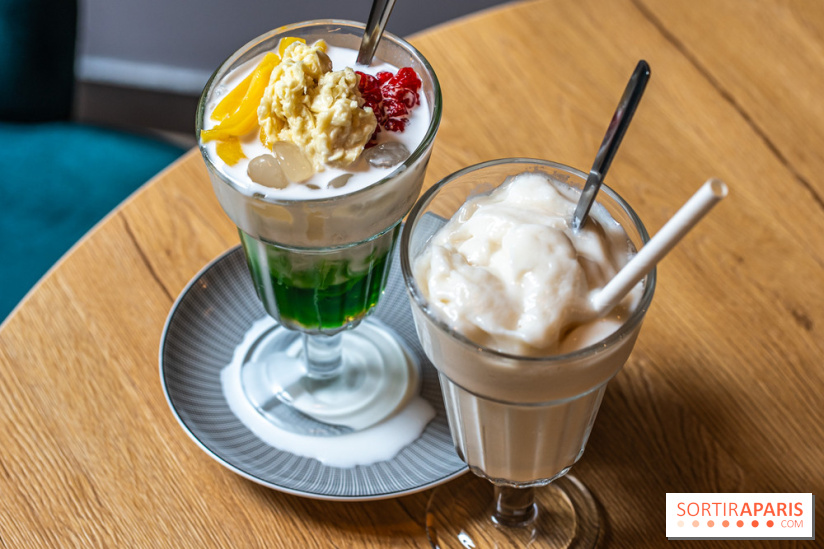 Bêp Việt, le restaurant vietnamien végétarien du 13e, les photos -  dessert 7 couleurs - milkshake