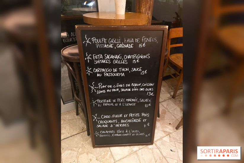 Menu des plats (dépend des saisons)