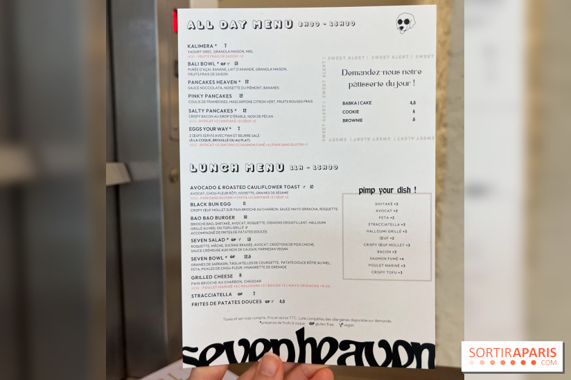 Seven Heaven, le coffee shop dog's friendly et kid's friendly de Paris 11e - - carte - menu