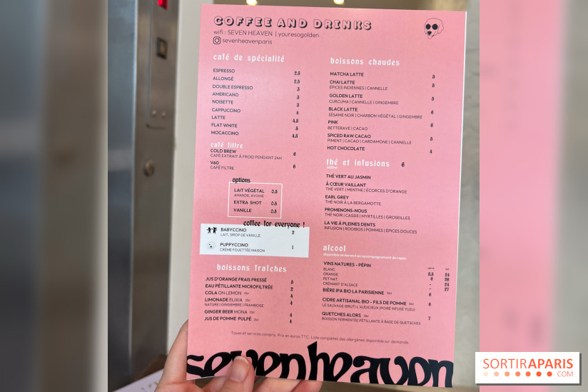 Seven Heaven, le coffee shop dog's friendly et kid's friendly de Paris 11e - carte - menu