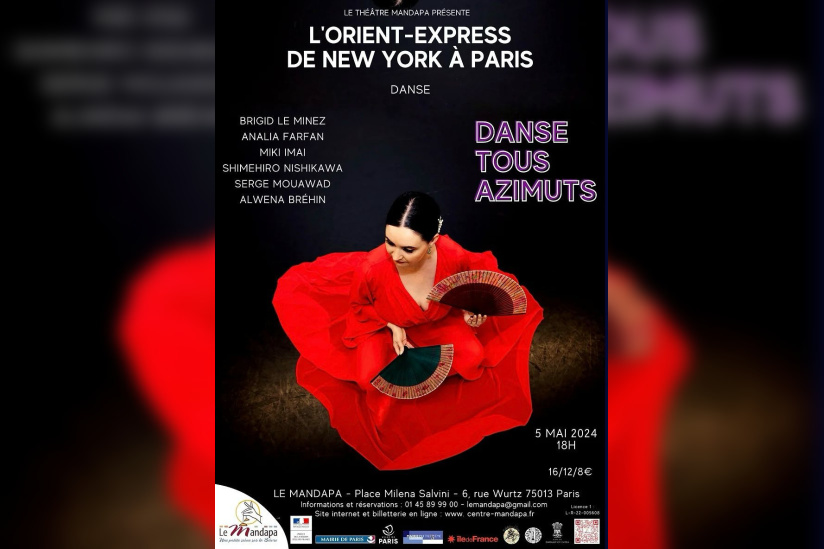 Spectacle de danse: "L'Orient-Express de New York à Paris" le 5 mai à 18h au Mandapa