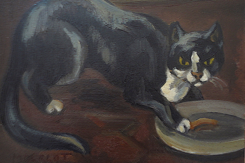 Campagne #32834 - Matou noir Huile Mourlot M.