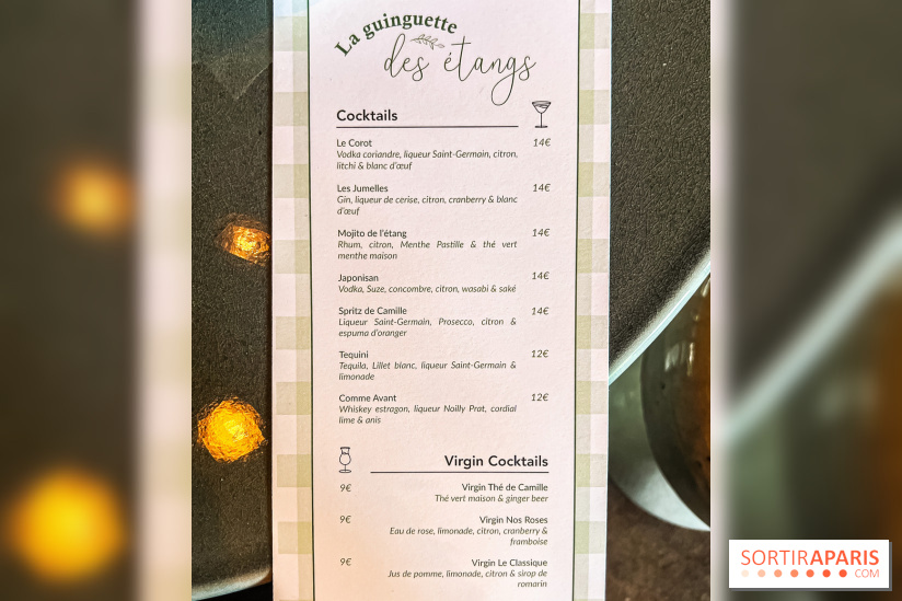 Guinguette des Étangs de Corot, la terrasse festive au bord de l'eau dans les Hauts-de-Seine - menu - carte