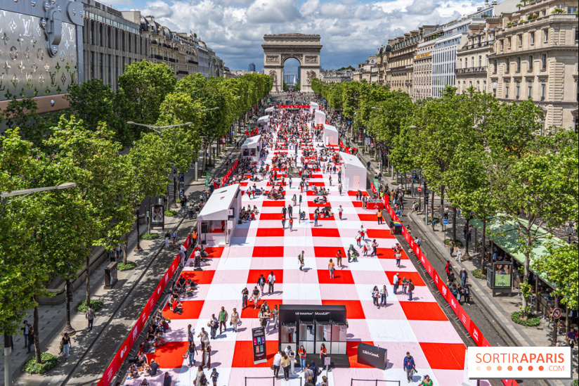 Velký piknik na Champs-Elysées v Paříži, fotografie a video ...