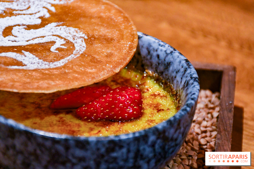 Madame Fan, le restaurant gastronomique chinois à Paris - crème brûlée au Pandan - dessert