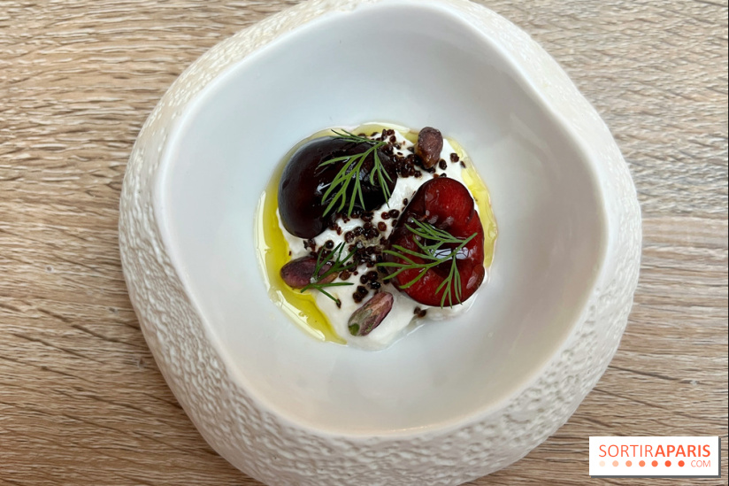 ERH - Burrata, cerise, moutarde torréfiée