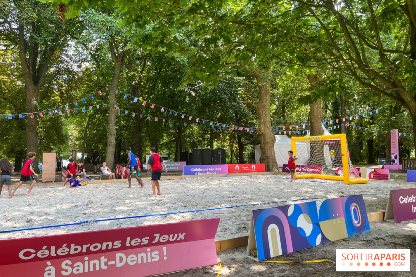 Paris 2024 Olympics a Playground with giant screen sports activities and beach in SaintDenis