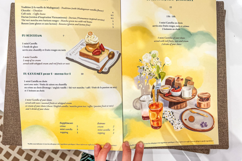 Fu Castella : pâtisserie - salon de thé dans le Marais, goûter et tea time - carte - menu