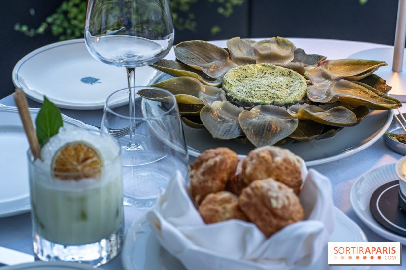 La terrasse dans un jardin avec vue Tour Eiffel du Marguerite 1606 au Domaine de la Reine Margot -  A7C1349
