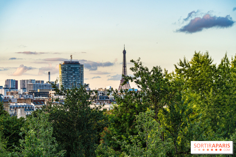 La terrasse dans un jardin avec vue Tour Eiffel du Marguerite 1606 au Domaine de la Reine Margot -  A7C1355