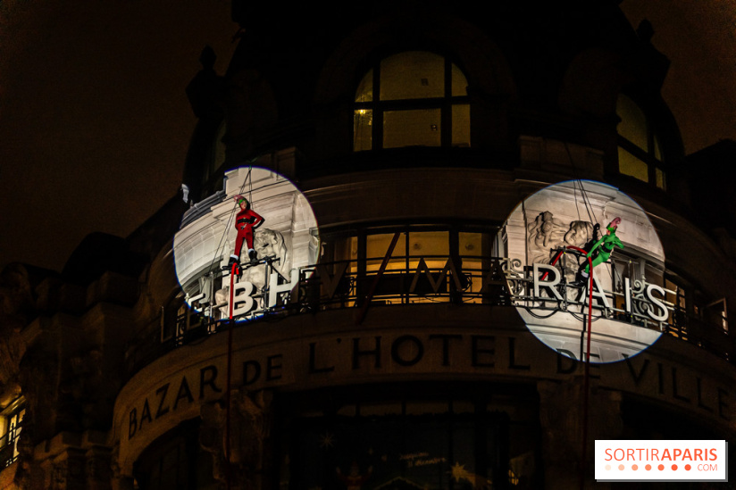 Inauguration des vitrines et décorations de Noël du BHV Marais 2024 avec Léna Mahfouf, Adriana Karembeu et Marc Lavoine -  A7C5930