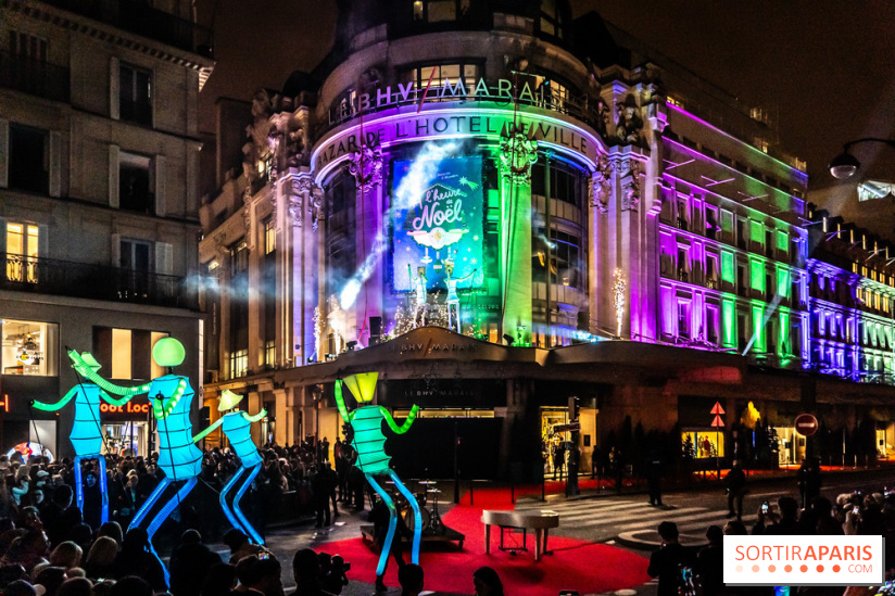 Inauguration des vitrines et décorations de Noël du BHV Marais 2024 avec Léna Mahfouf, Adriana Karembeu et Marc Lavoine -  A7C6027