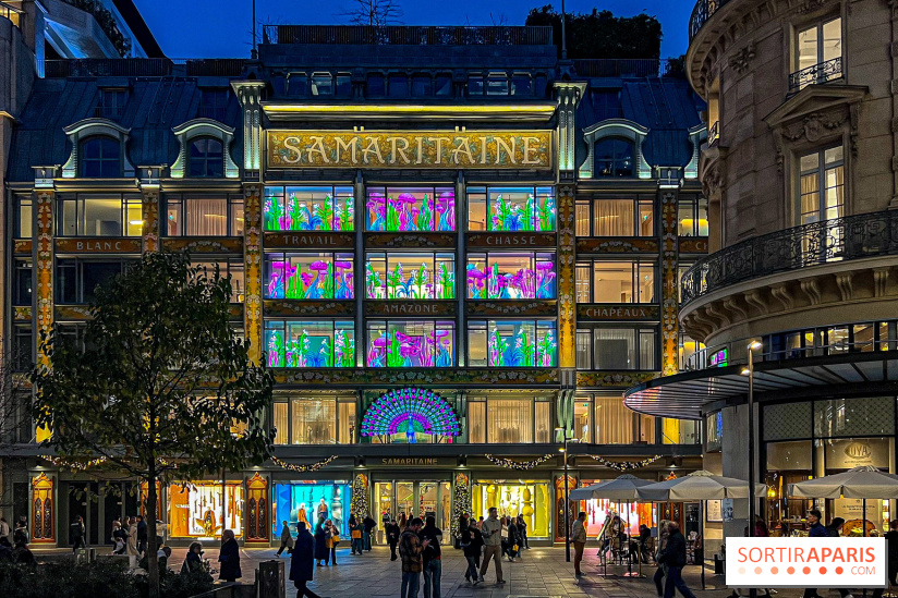 Les vitrines de Noël 2024 de la Samaritaine : Thoiry Lumières Sauvages envahit le grand magasin