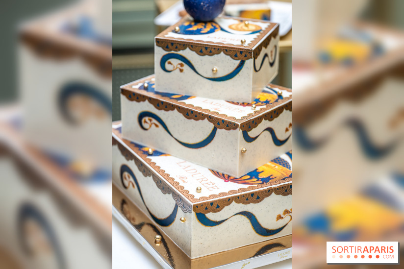 La bûche coffrets de Noël en trompe l'œil de Ladurée 2024 par Julien Alvarez et les créations de fête -  A7C2328