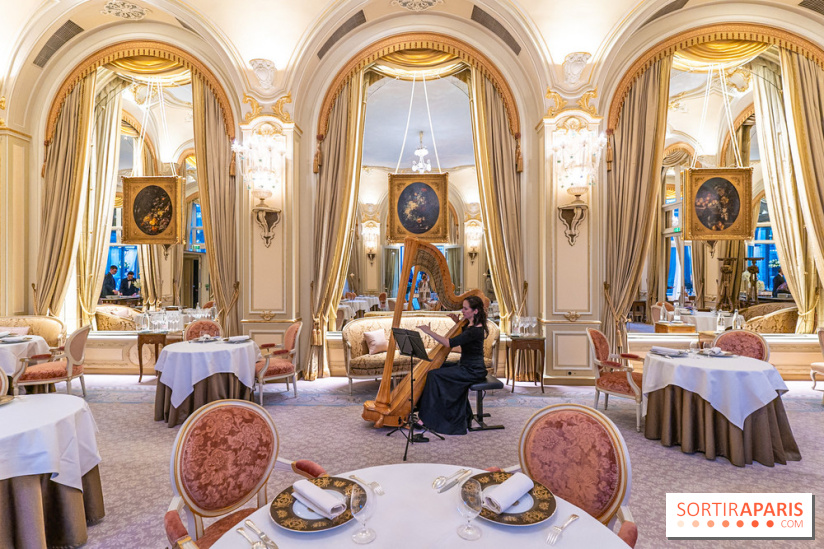 Le tea time Impérial de Noël du Ritz Paris, l'expérience exceptionnelle - les photos -  salon Marie-Louise - harpe