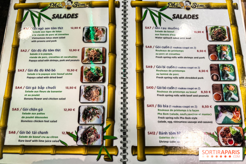 Pho Bom, le restaurant vietnamien, temple du pho et des nouilles Paris 13e - carte - menu - tarifs - prix