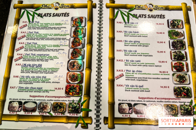 Pho Bom, le restaurant vietnamien, temple du pho et des nouilles Paris 13e - carte - menu - tarifs - prix